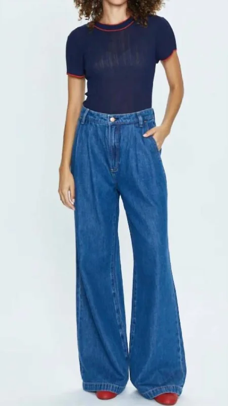 Victoria High Rise Denim Trouser In Midnight Sun